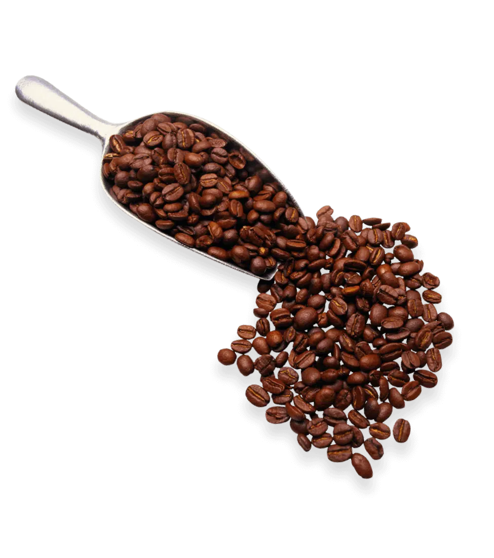 A scoop of coffee beans