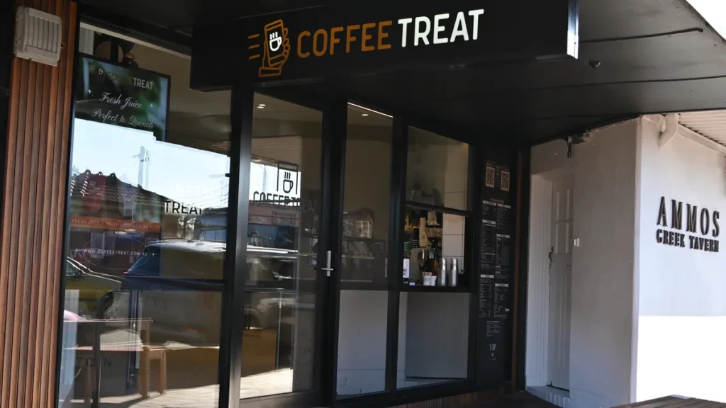 COFFEETREAT takeaway coffee shopfront in Warrnambool with branded signage above the entrance